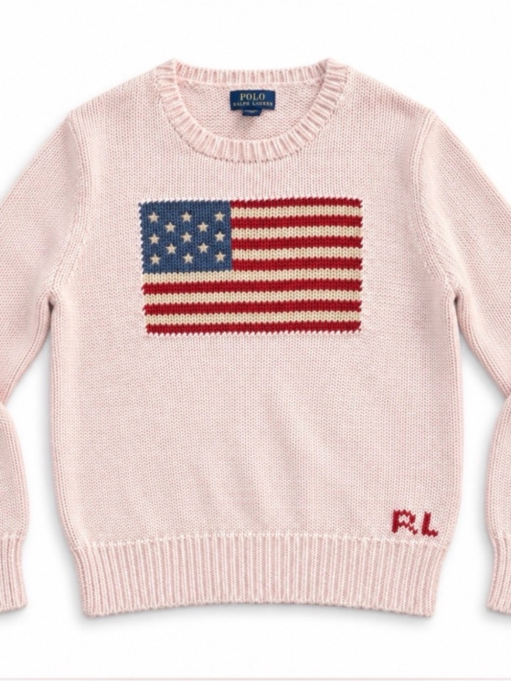 Polo by Ralph Lauren white American Flag Crewneck Sweater